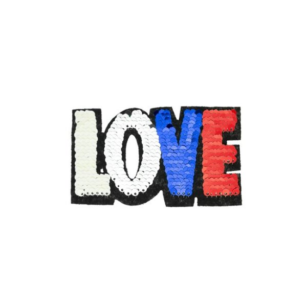 Applikation - Wendepailletten - LOVE - metallisch - Aufnäher